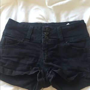 Black jean shorts